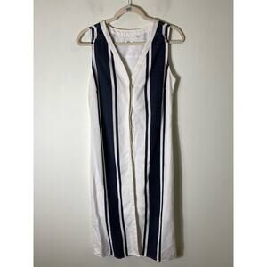 Ecru Black and White Button Up Maxi Dress size small